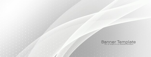 Elegante vector de diseño de banner de color gris de estilo de onda