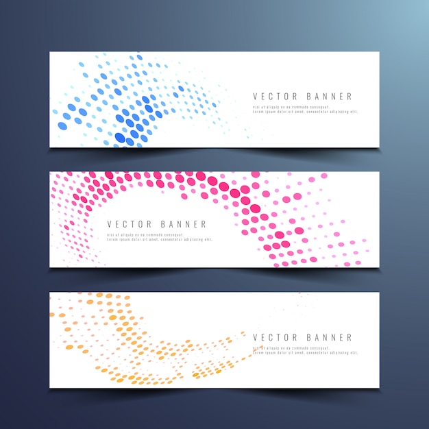 Elegantes banners coloridos de medios tonos