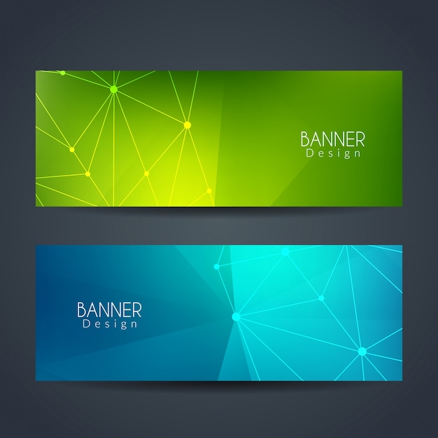 Elegantes banners coloridos de tecnología