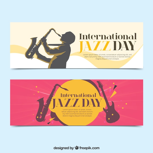 Elegantes banners de jazz