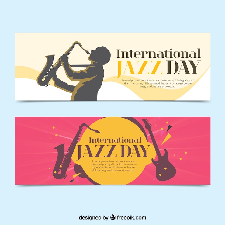 Vector gratuito elegantes banners de jazz