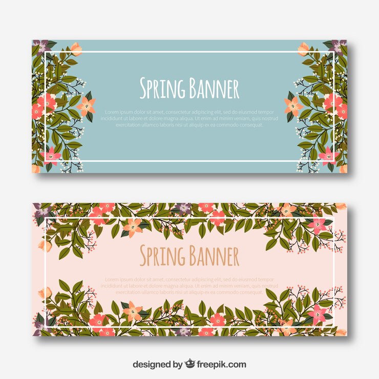 Vector gratuito elegantes banners de primavera