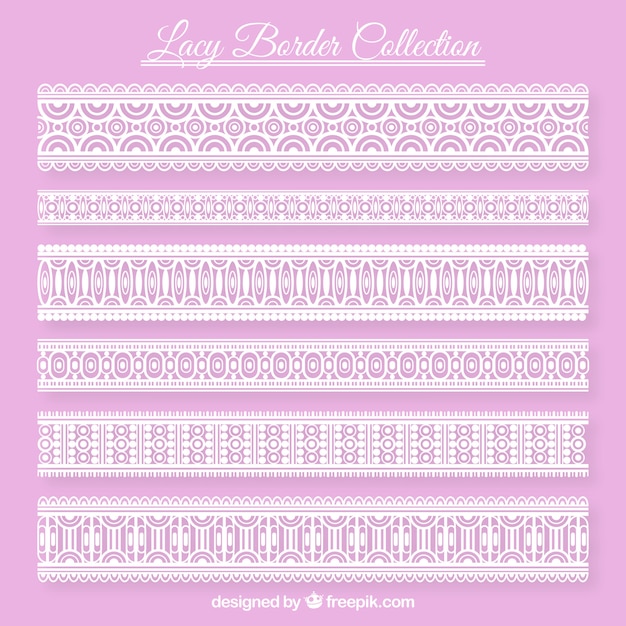 Elegantes bordes decorativos de encaje 