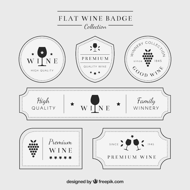 Vector gratuito elegantes etiquetas blancas de vino