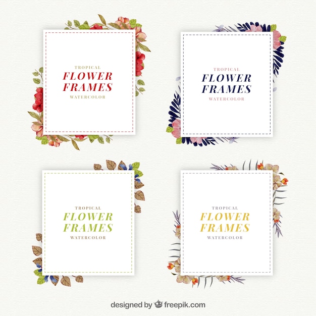 Vector gratuito elegantes marcos con detalles florales