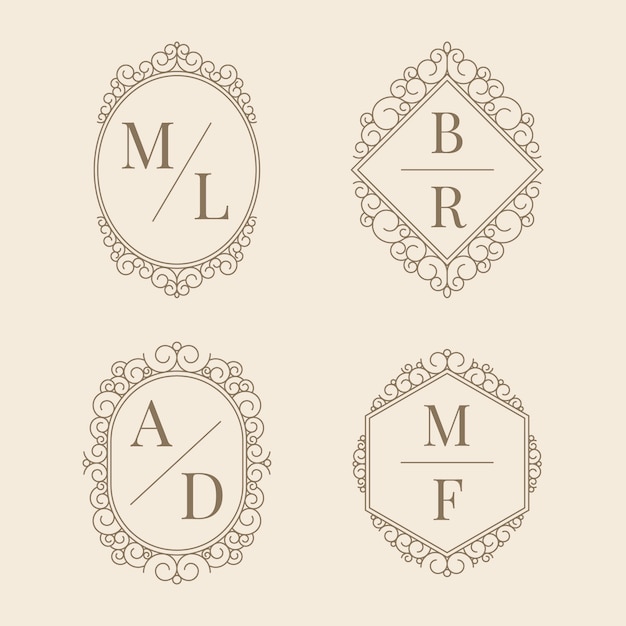 Elegantes monogramas de boda