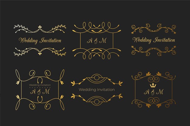 Elegantes monogramas para bodas con adornos