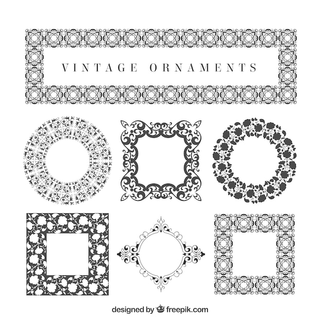 Elegantes pinceles ornamentales negros