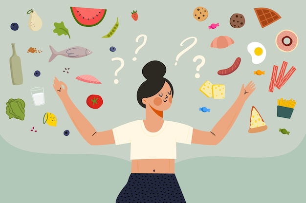 Elegir entre alimentos saludables o no saludables