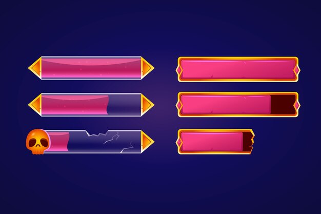 Elemento de barra de salud de videojuego degradado