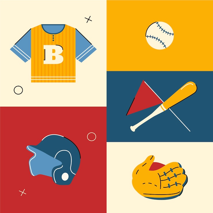 Vector gratuito elemento de béisbol dibujado a mano