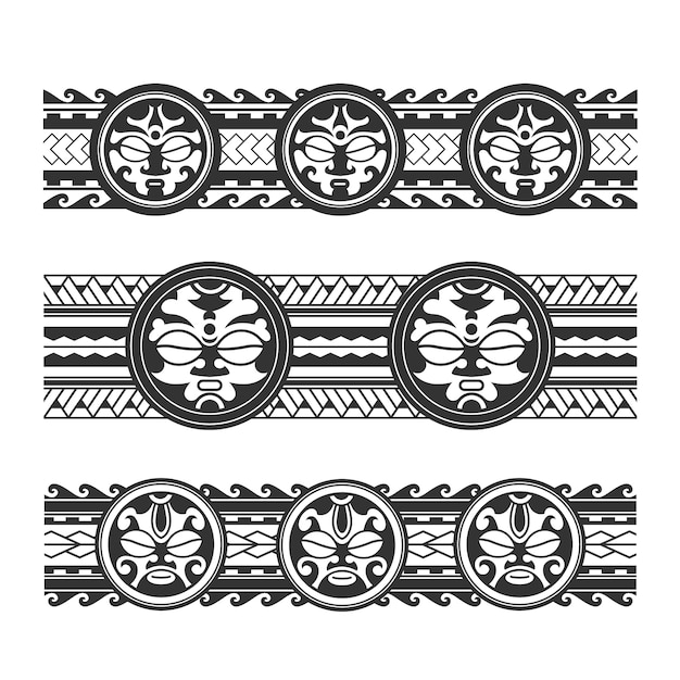 Elemento de borde de tatuaje maorí