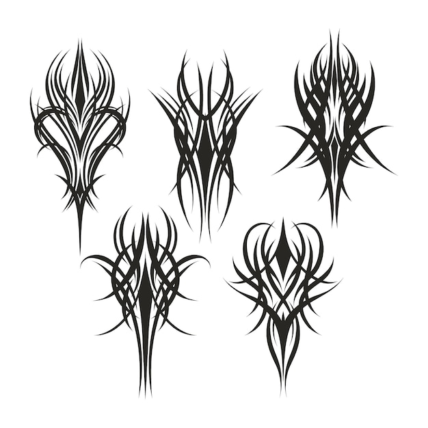 Elemento de borde de tatuaje tribal dibujado a mano