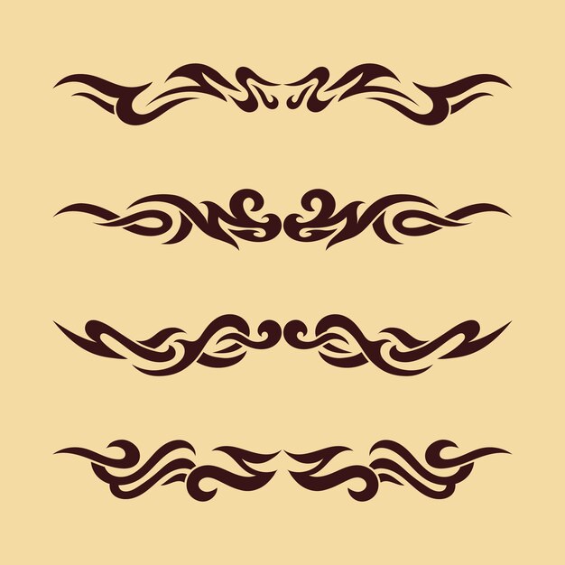 Elemento de borde del tatuaje tribal de diseño plano