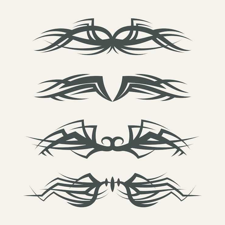 Vector gratuito elemento de borde de tatuaje tribal