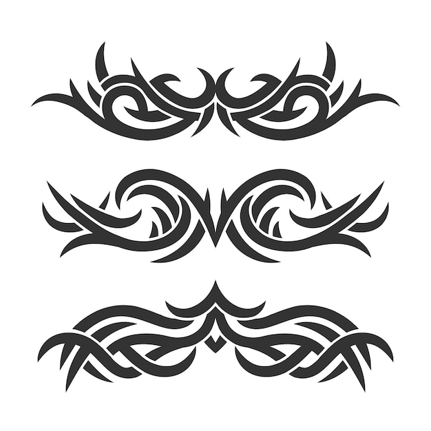 Vector gratuito elemento de borde de tatuaje tribal