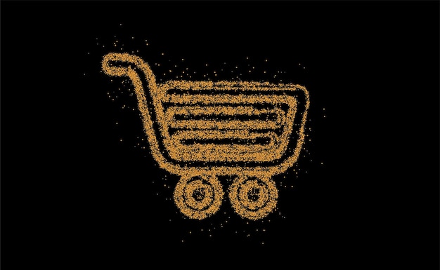 Elemento del carrito de la compra de partículas: botones de compra diseño de la cesta de la compra