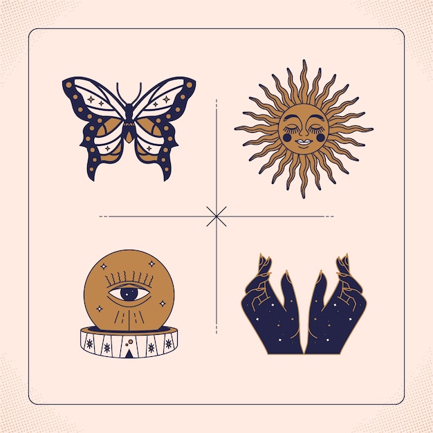 Elemento celestial dibujado a mano