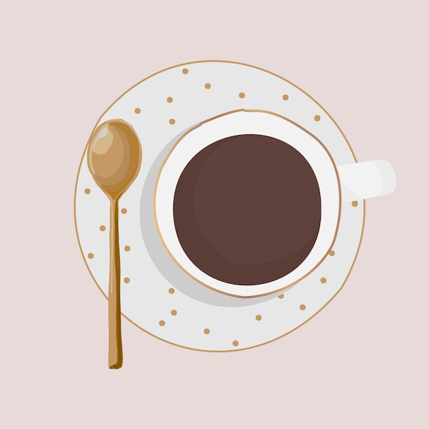 Elemento de collage de café, ilustración de bebida en vector de diseño estético
