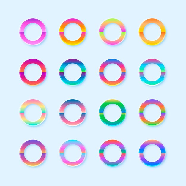 Elemento del conjunto de colores de gradiente