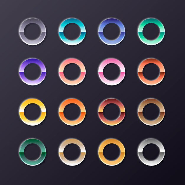 Elemento del conjunto de colores de gradiente