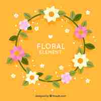 Vector gratuito elemento de corona floral en diseño plano