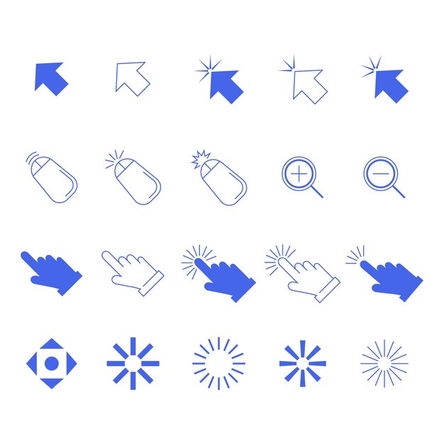 Elemento del cursor del ratón de diseño plano