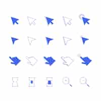 Vector gratuito elemento del cursor del ratón de diseño plano