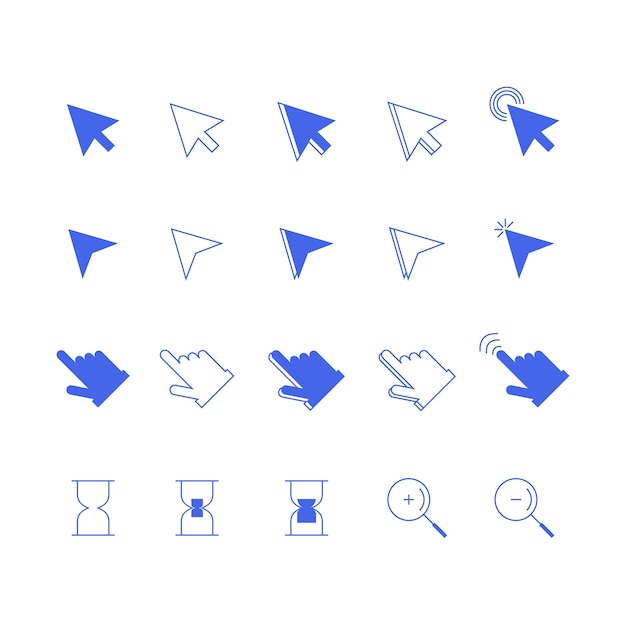 Elemento del cursor del ratón de diseño plano
