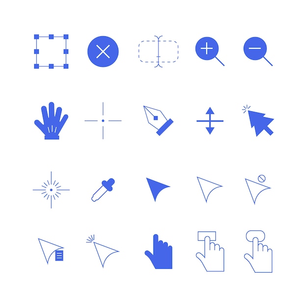 Elemento del cursor del ratón de diseño plano