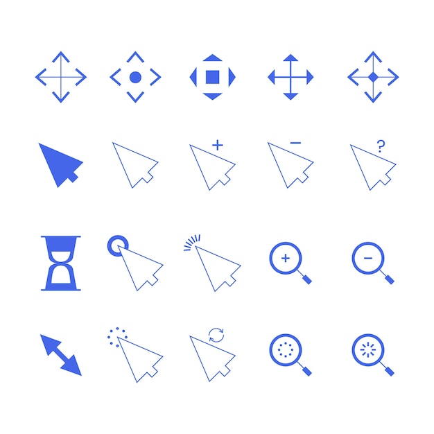 Elemento del cursor del ratón de diseño plano