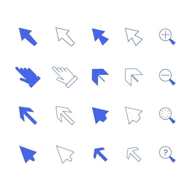 Elemento del cursor del ratón de diseño plano