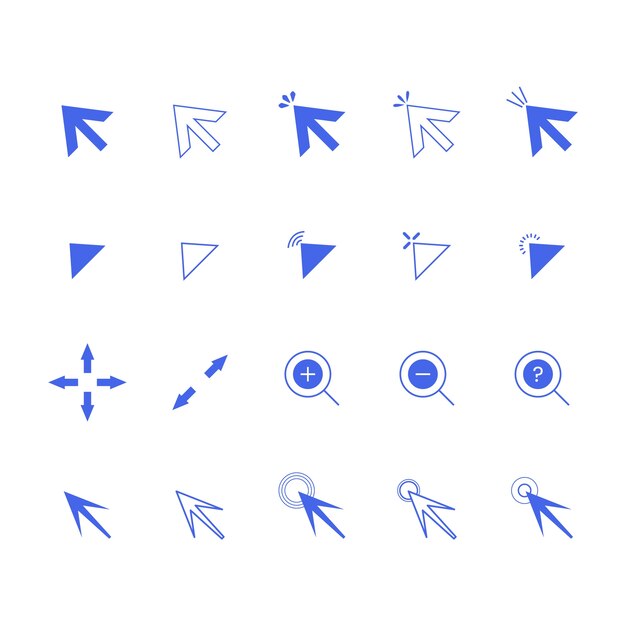 Elemento del cursor del ratón de diseño plano