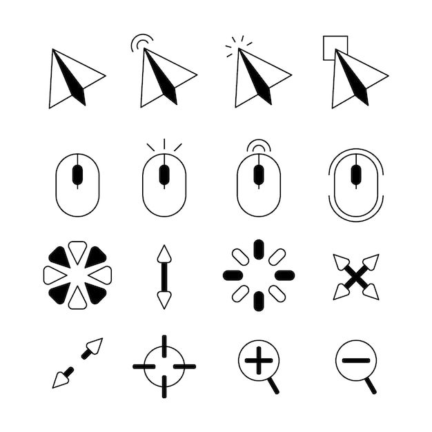 Elemento del cursor del ratón de diseño plano