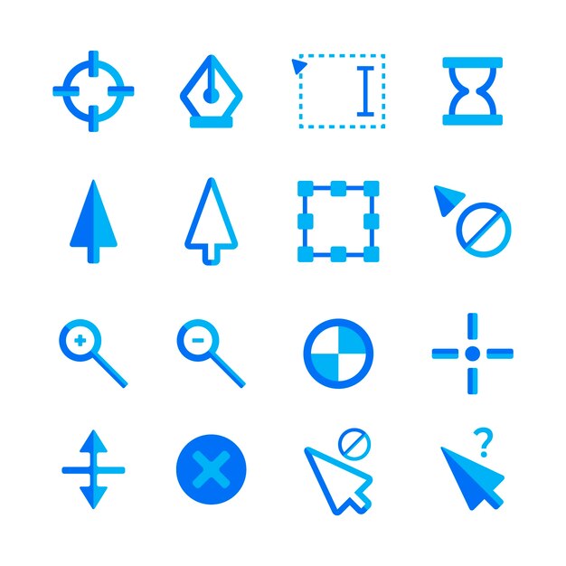 Elemento del cursor del ratón de diseño plano