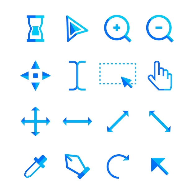 Elemento del cursor del ratón de diseño plano