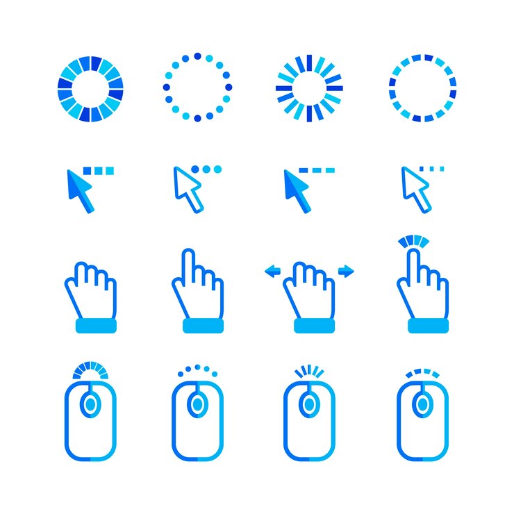 Vector gratuito elemento del cursor del ratón de diseño plano