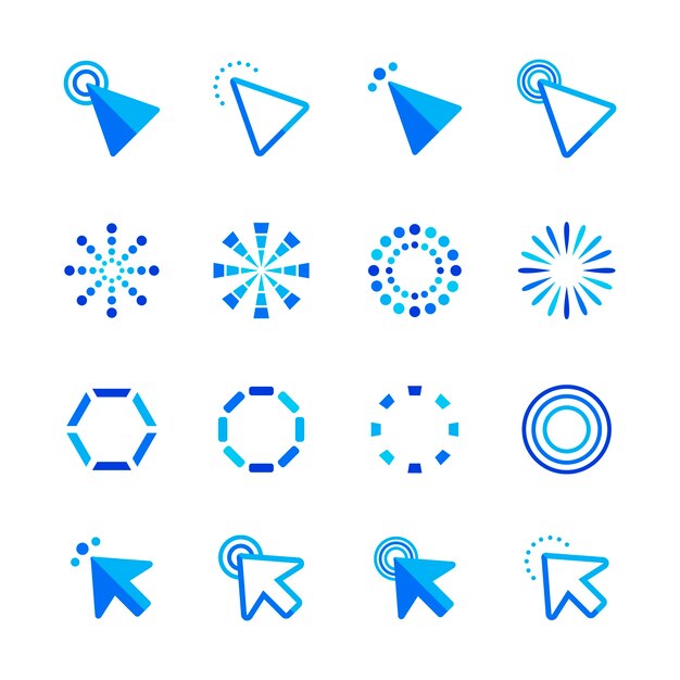 Elemento del cursor del ratón de diseño plano