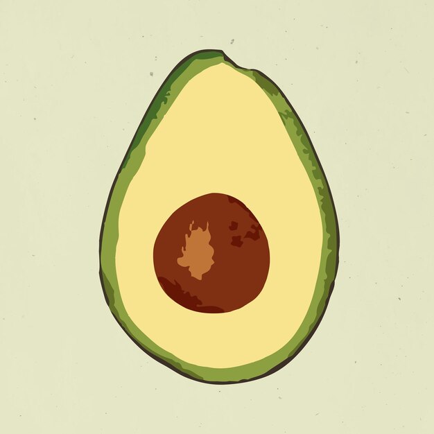 Elemento de diseño de superposición de pegatina de aguacate vectorizado