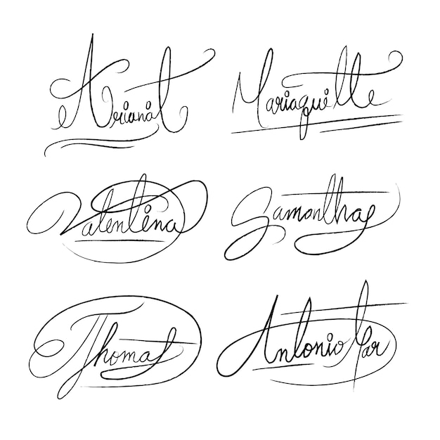 Elemento de firma dibujado a mano