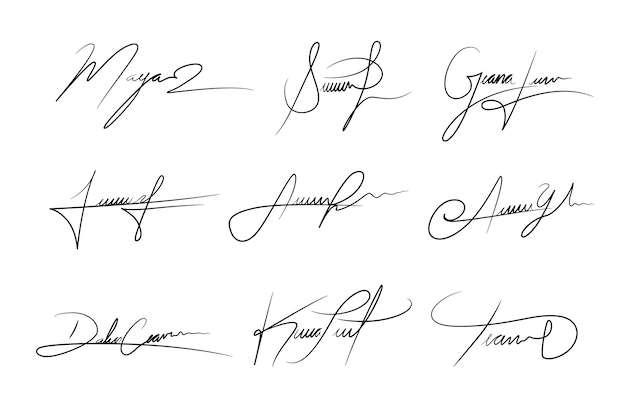 Elemento de firma dibujado a mano