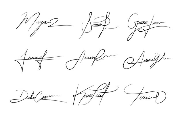 Elemento de firma dibujado a mano