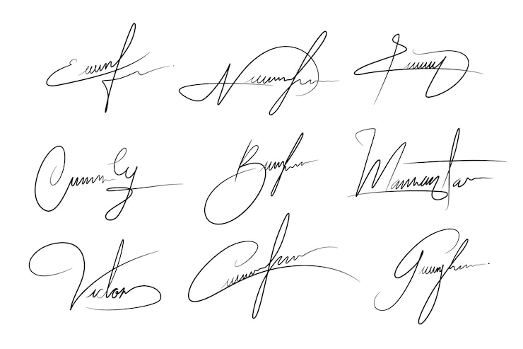Vector gratuito elemento de firma dibujado a mano