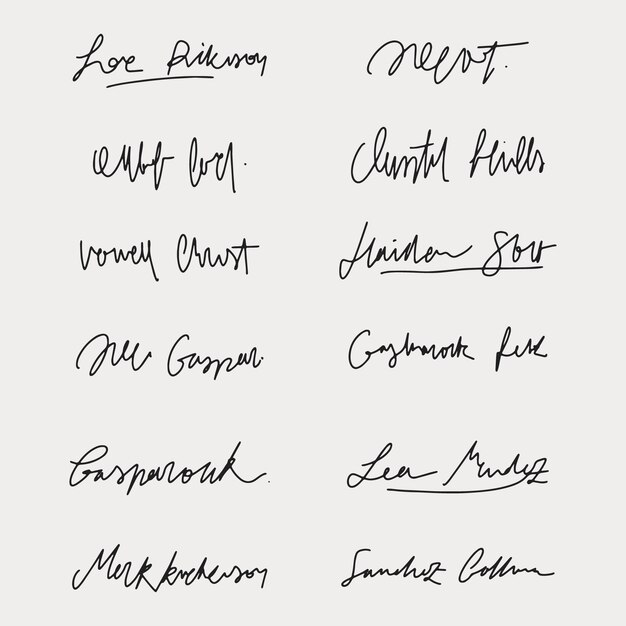 Elemento de firma dibujado a mano