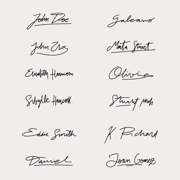 Elemento de firma dibujado a mano