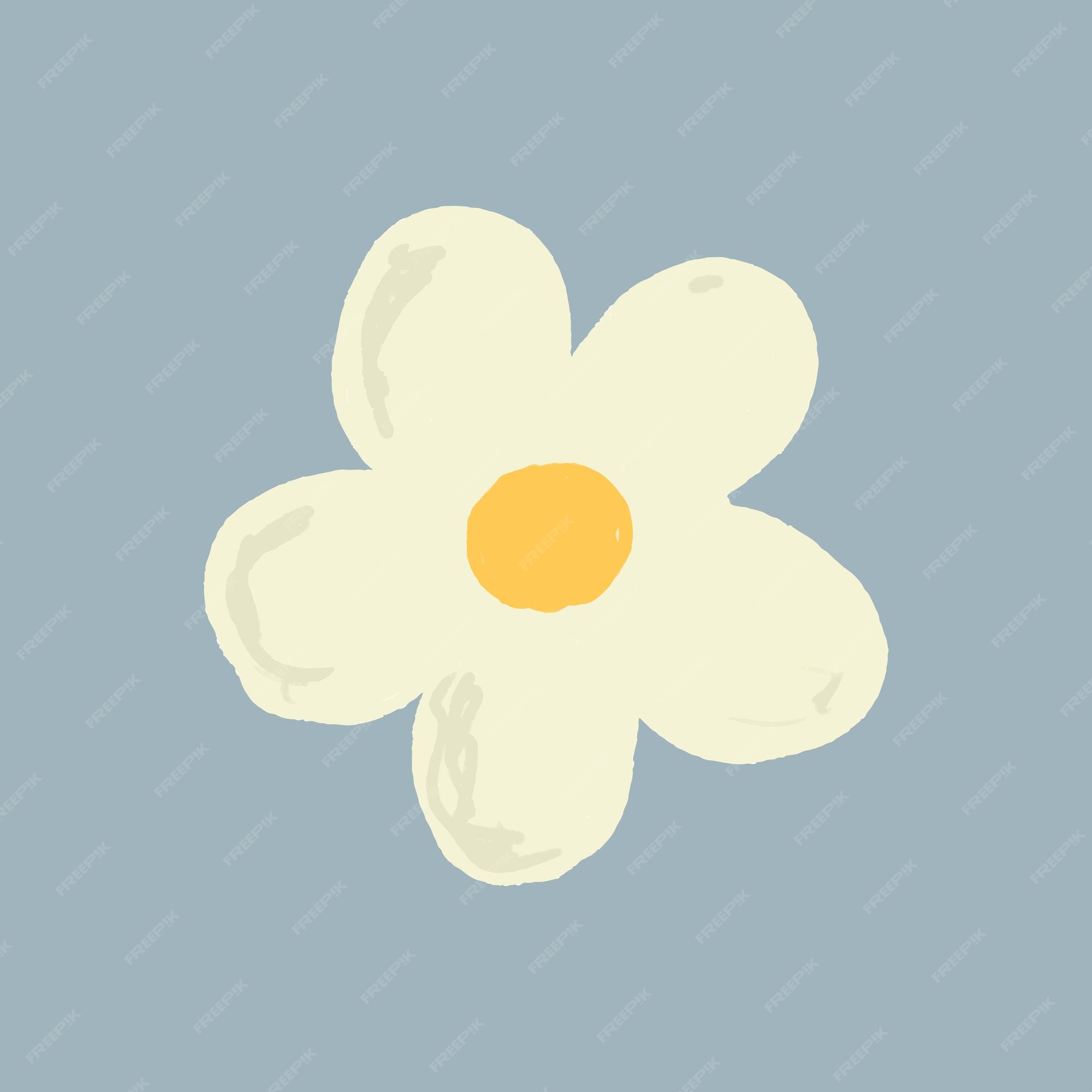 Elemento de flor blanca vector lindo estilo dibujado a mano | Vector Gratis