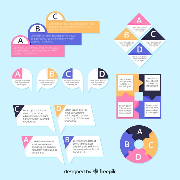 Elemento de infografía en diseño plano