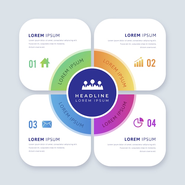 Vector gratuito elemento infográfico con opciones.