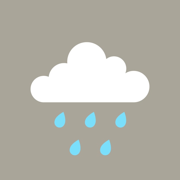Elemento de lluvia, lindo vector de imágenes prediseñadas de clima sobre fondo gris