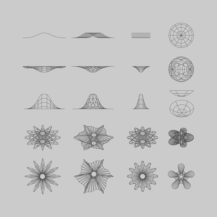 Vector gratuito elemento de malla 3d retrófuturista
